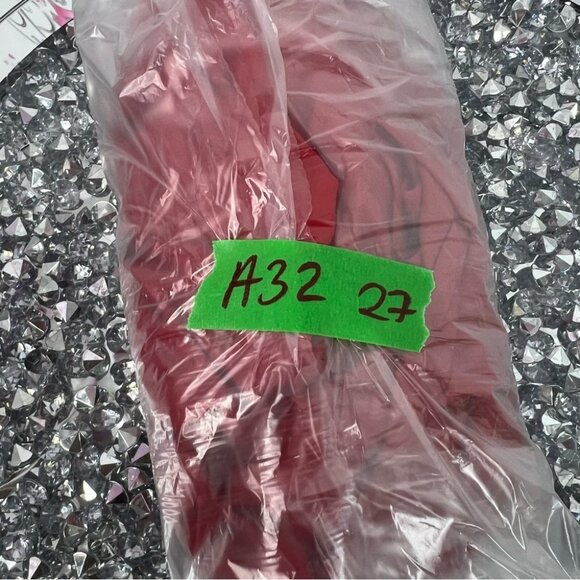 Adrianna Papell long sleeve bright Vibrant Red Blouse silver details buttons - Picture 8 of 9